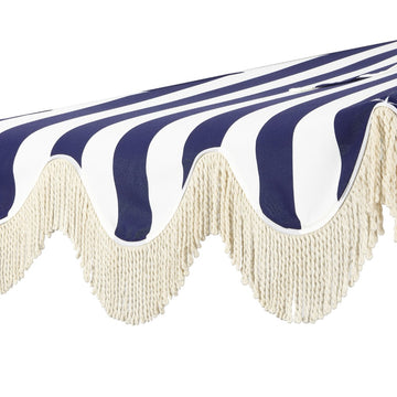 Beverly 9 ft. Designer Classic Scalloped Fringe Half Market Patio Umbrella